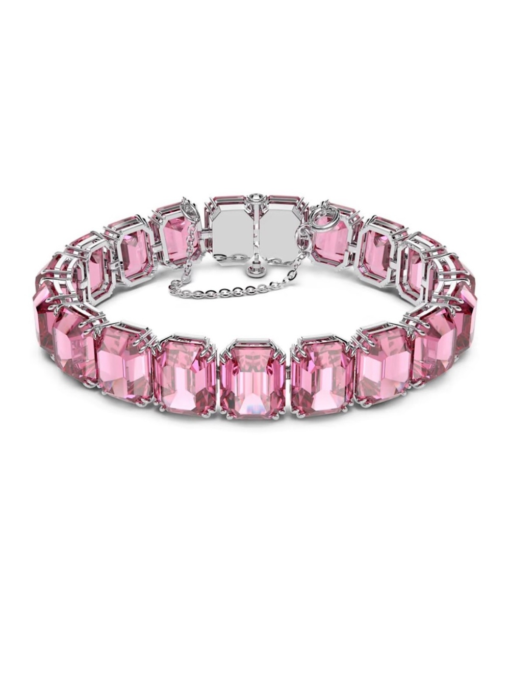 Swarovski Pink Crystal Millenia Tennis Bracelet - Elegant Women's Jewelry